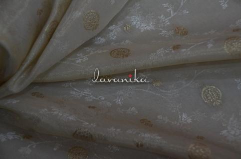 Self Jacquard with Zari Butti on Tissue Fabric (Dyeable) Dno02SZJTS